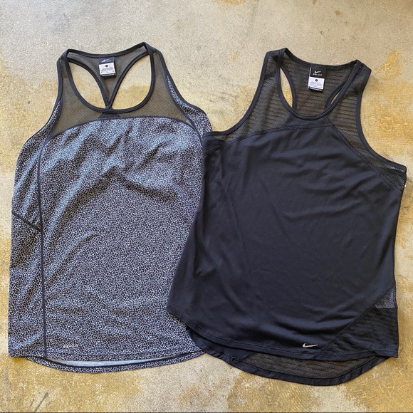 Nike Tops - Nike Dri Fit Tank Bundle L Black Racerback Athlete